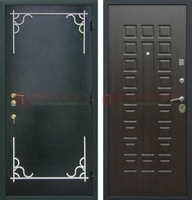 Входная дверь с порошковым покрытием Антик медь/Венге ДП-223 Кириши