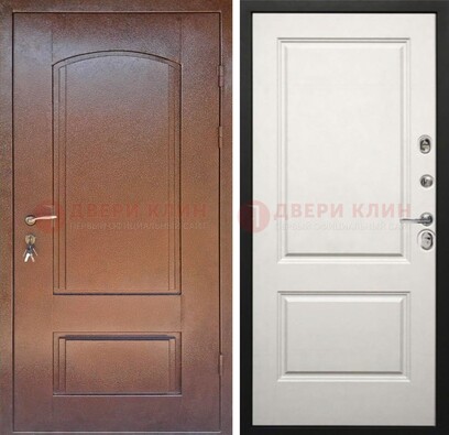 Железная дверь с порошковым покрытием Медный антик со светлой МДФ ДП-234 Кириши