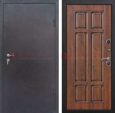 Темная входная дверь с порошковым покрытием с МДФ панелью ДП-235 Кириши