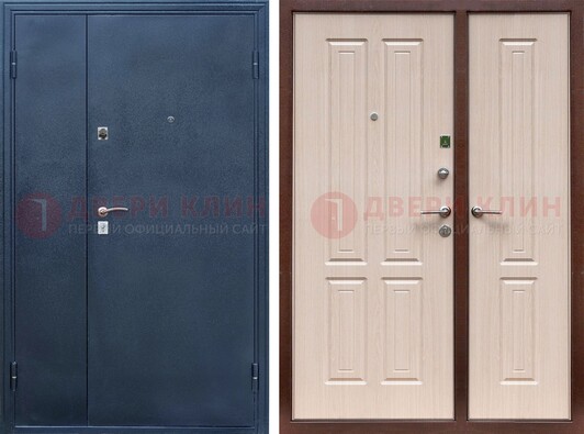 Двустворчатая стальная дверь с порошковым напылением и МДФ ДП-239 Кириши