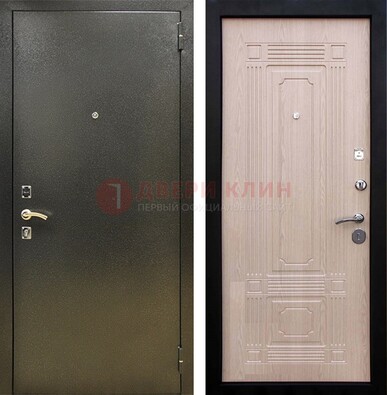Входная темно-серая дверь с порошковым напылением и МДФ ДП-273 Кириши