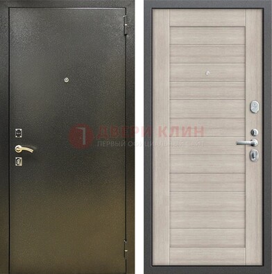 Стальная темно-серая дверь с порошковой отделкой и МДФ панелью ДП-278 Кириши