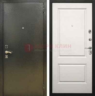 Металлическая темная дверь с порошковым напылением и классической МДФ ДП-298 Кириши