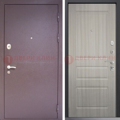 Темная стальная дверь с порошковым окрасом и МДФ ДП-310 Кириши