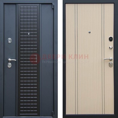 Черная металлическая дверь с порошковым покрытием ДП-42 Кириши