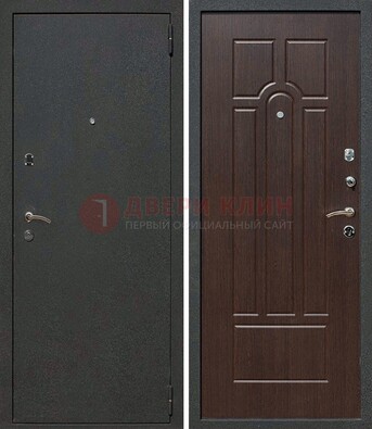 Черная металлическая дверь с порошковым окрасом ДП-47 Кириши