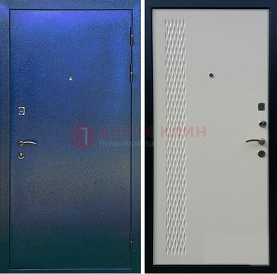 Синяя железная дверь с порошковым напылением ДП-49 Кириши