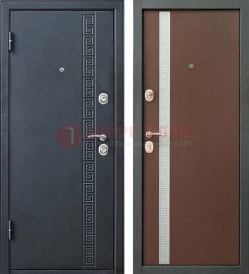 Черная стальная дверь с порошковым напылением ДП-9 Кириши