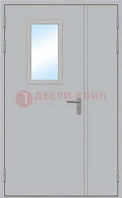 Белая входная противопожарная дверь со стеклянной вставкой ДПП-10 Кириши