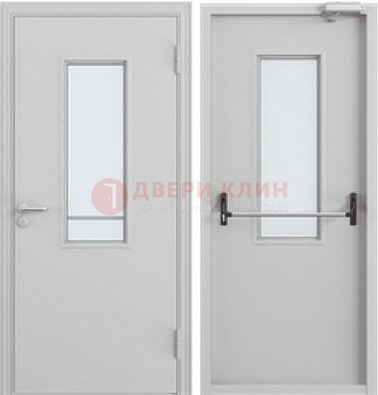 Белая металлическая противопожарная дверь с декоративной вставкой ДПП-4 В Ижевске