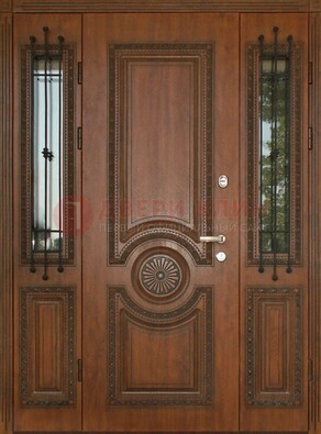 Парадная распашная стальная дверь Винорит со стеклом ДПР-106 Кириши