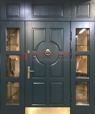 Стальная парадная дверь ДПР-64 со стеклопакетом в Уфе