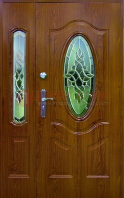 Парадная дверь со стеклянными вставками ДПР-73 для дома Кириши