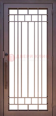 Стальная решетчатая дверь в коричневом цвете ДР-12 Кириши