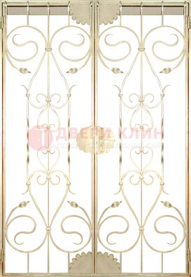 Золотая железная решетчатая дверь ДР-1 Кириши
