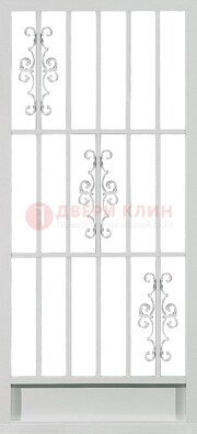 Белая железная решетчатая дверь ДР-9 Кириши