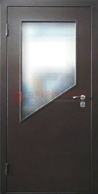 Стальная дверь со стеклом ДС-5 в кирпичный коттедж Кириши