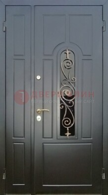 Металлическая дверь Винорит со стеклом в темном цвете ДСК-276 Кириши