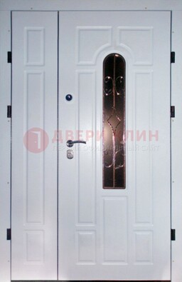 Входная дверь Винорит со стеклом в белом цвете ДСК-277 Кириши