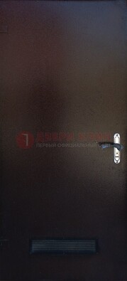 Черная железная техническая дверь ДТ-17 Кириши