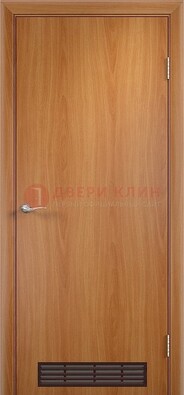 Светлая техническая дверь с вентиляционной решеткой ДТ-1 Кириши