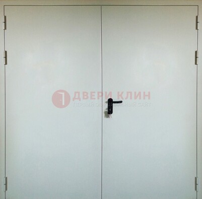 Белая металлическая техническая дверь ДТ-8 Кириши
