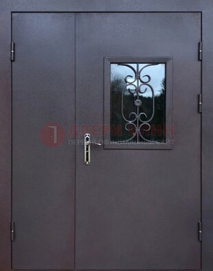 Тамбурная дверь Порошок со стеклом и ковкой ДТМ-48 Кириши