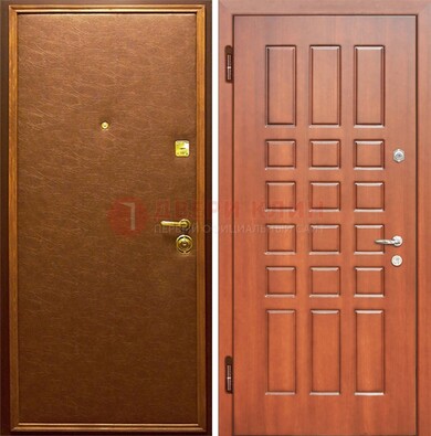 Коричневая входная дверь с винилискожей ДВ-16 Кириши