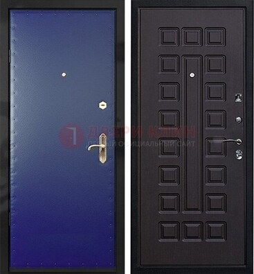 Синяя металлическая дверь с винилискожей ДВ-29 Кириши