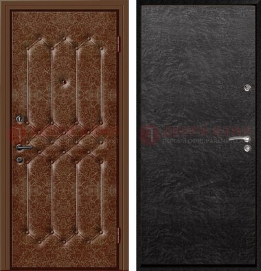 Темная металлическая дверь с винилискожей ДВ-31 Кириши