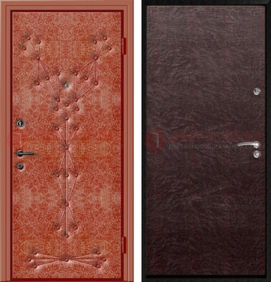 Красная стальная дверь с винилискожей ДВ-33 Кириши