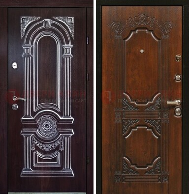 Железная дверь с виноритом в цвете Итальянский орех ДВТ-103 Кириши