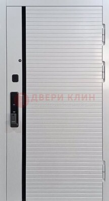 Белая стальная дверь с виноритом ДВТ-160 Кириши