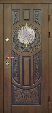 Одностворчатая входная дверь с виноритом и стеклом ДВТ-193 Кириши