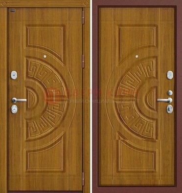 Коричневая стальная дверь с виноритом ДВТ-1 Кириши