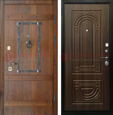 Темная стальная дверь с виноритом ДВТ-232 Кириши