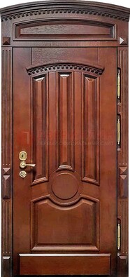 Темная стальная дверь с виноритом и фрамугой ДВТ-238 Кириши