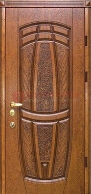 Коричневая металлическая дверь с виноритом ДВТ-34 Кириши