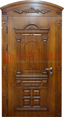 Коричневая металлическая дверь с виноритом ДВТ-39 Кириши