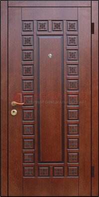 Коричневая стальная дверь с виноритом ДВТ-40 Кириши