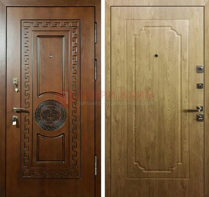 Коричневая железная дверь с виноритом ДВТ-44 Кириши
