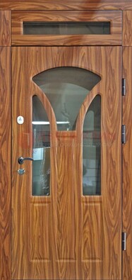Коричневая классическая входная дверь с виноритом ДВТ-66 Кириши