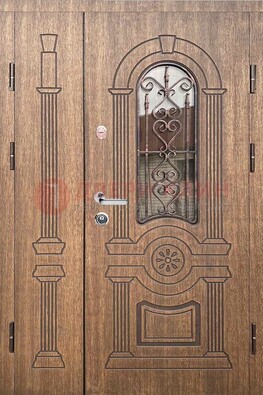 Железная классическая дверь с терморазрывом и рисунком ДВТ-77 Кириши
