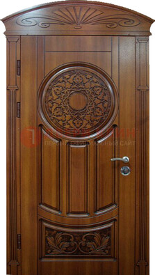 Коричневая стальная дверь с виноритом ДВТ-7 Кириши