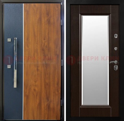Входная дверь МДФ с зеркалом в квартиру ДЗ-144 Кириши