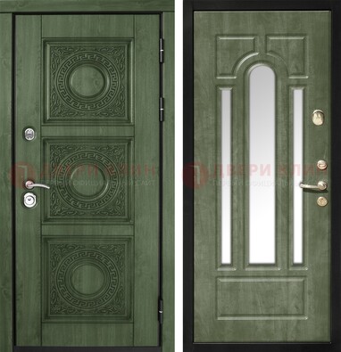 Темная дверь с виноритом и МДФ с зеркалом ДЗ-68 Кириши