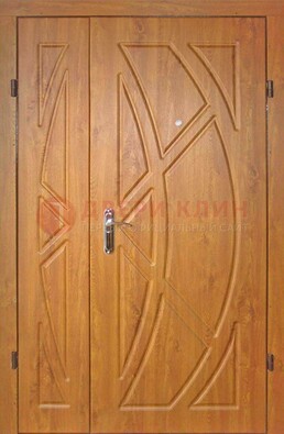 Полуторная металлическая дверь с МДФ золотой дуб ПЛ-17 Кириши